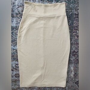 Bebe Tan High Waisted Fitted Pencil Skirt